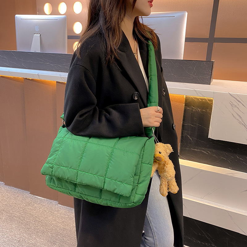 Luxury Bags Green - الشتاء أسفل القطن المرأة حقيبة ساع