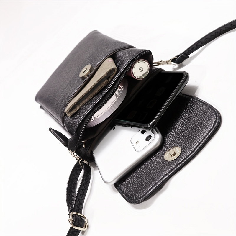Wristlet Wallet Zipper - حقيبة هاتف نسائية جلدية صغيرة للكتف،