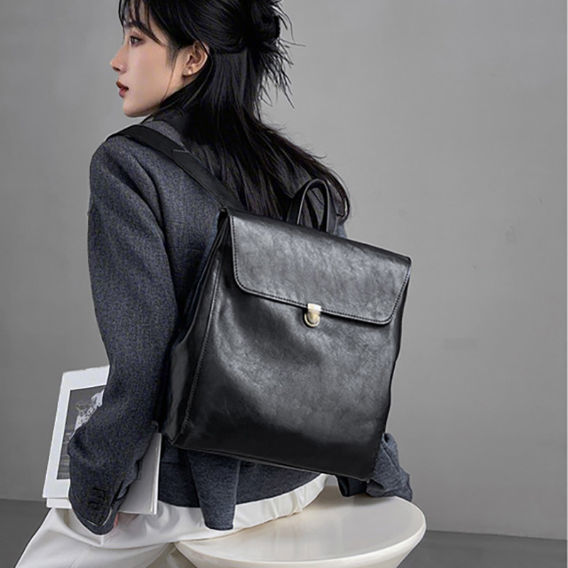 Luxury Bags With Zipper - حقيبة ظهر من الجلد الطبيعي ذات