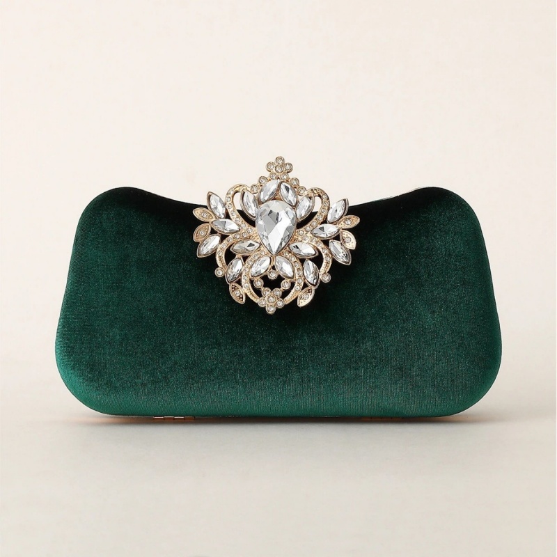 حقيبة يد مخملية خضراء داكنة فا - مراجعة Luxury Bags Green وسعره
