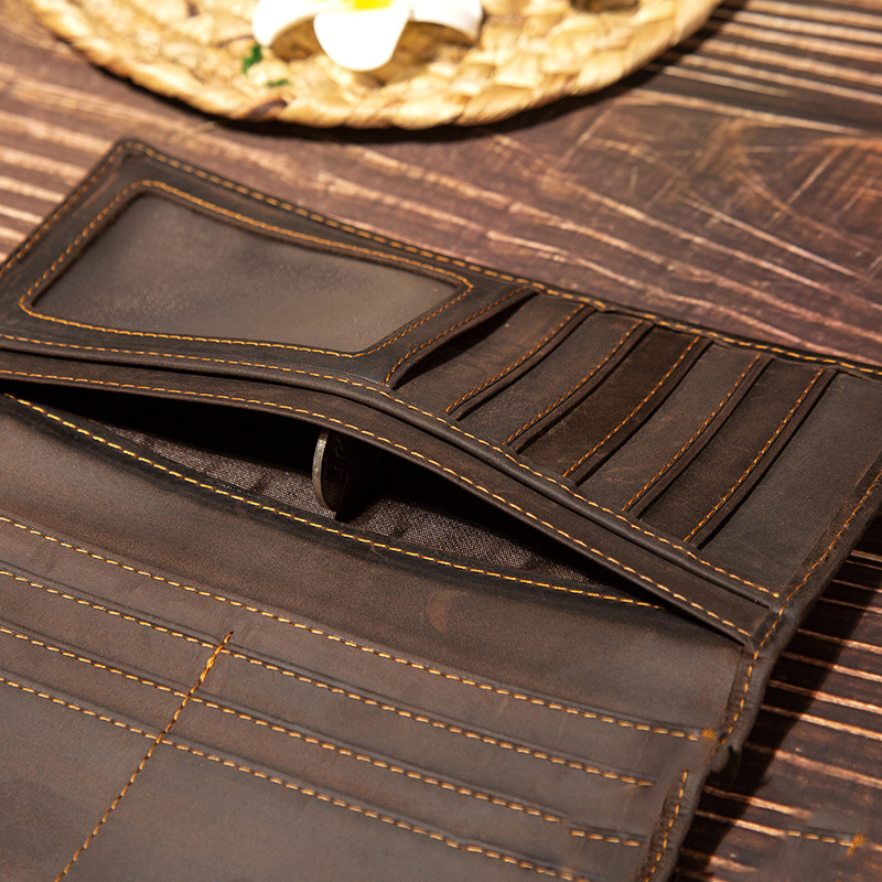 محفظة رجالية طويلة من الجلد ال - مراجعة Wristlet Wallet Zipper وسعره