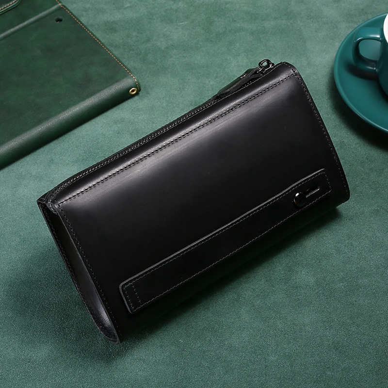 حقيبة يد رجالية طويلة من الجلد - مراجعة Wristlet Wallet Zipper وسعره
