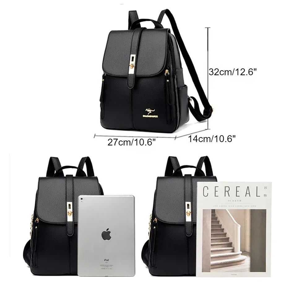 حقيبة ظهر نسائية جلدية ذات سعة - مراجعة Luxury Bags With Zipper وسعره