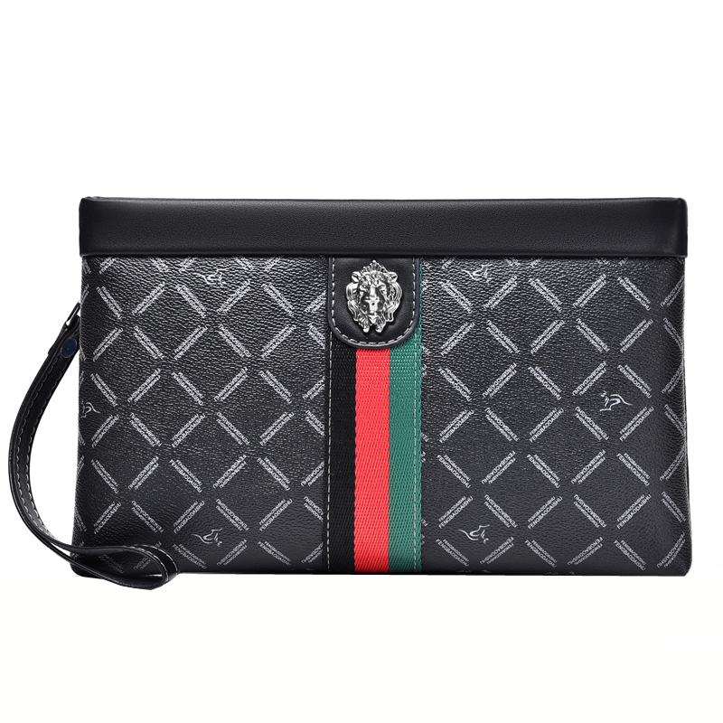 الفاخرة ناي الرجال مخطط متقلب  - مراجعة Wristlet Wallet Zipper وسعره